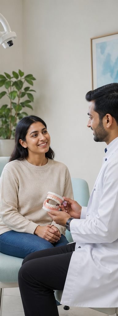 Dentist explaining treatment during a consultation