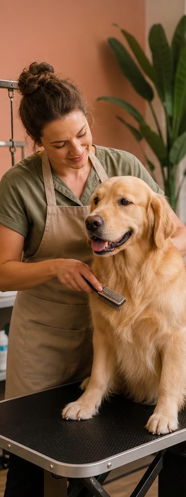 Gentle professional dog grooming